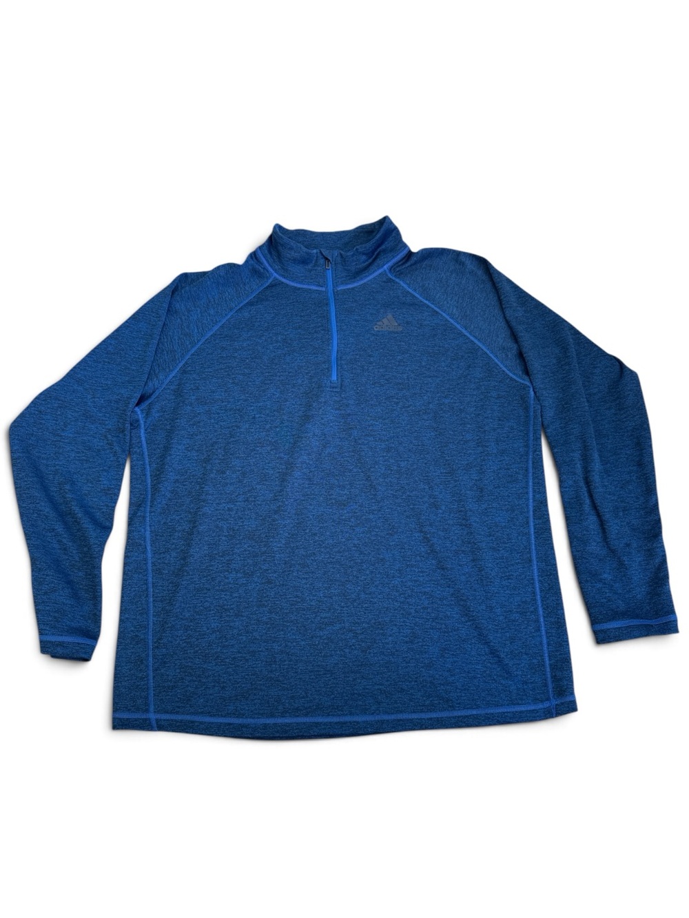 Adidas Men’s Blue Space-Dye Quarter-Zip Activewear Pullover – Size XL